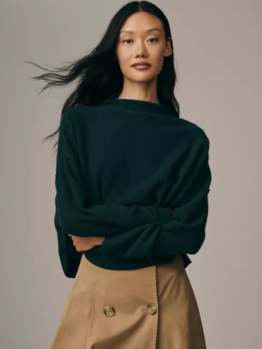 The Alani Cashmere Mock-Neck Sweater by Picro (Size M)
